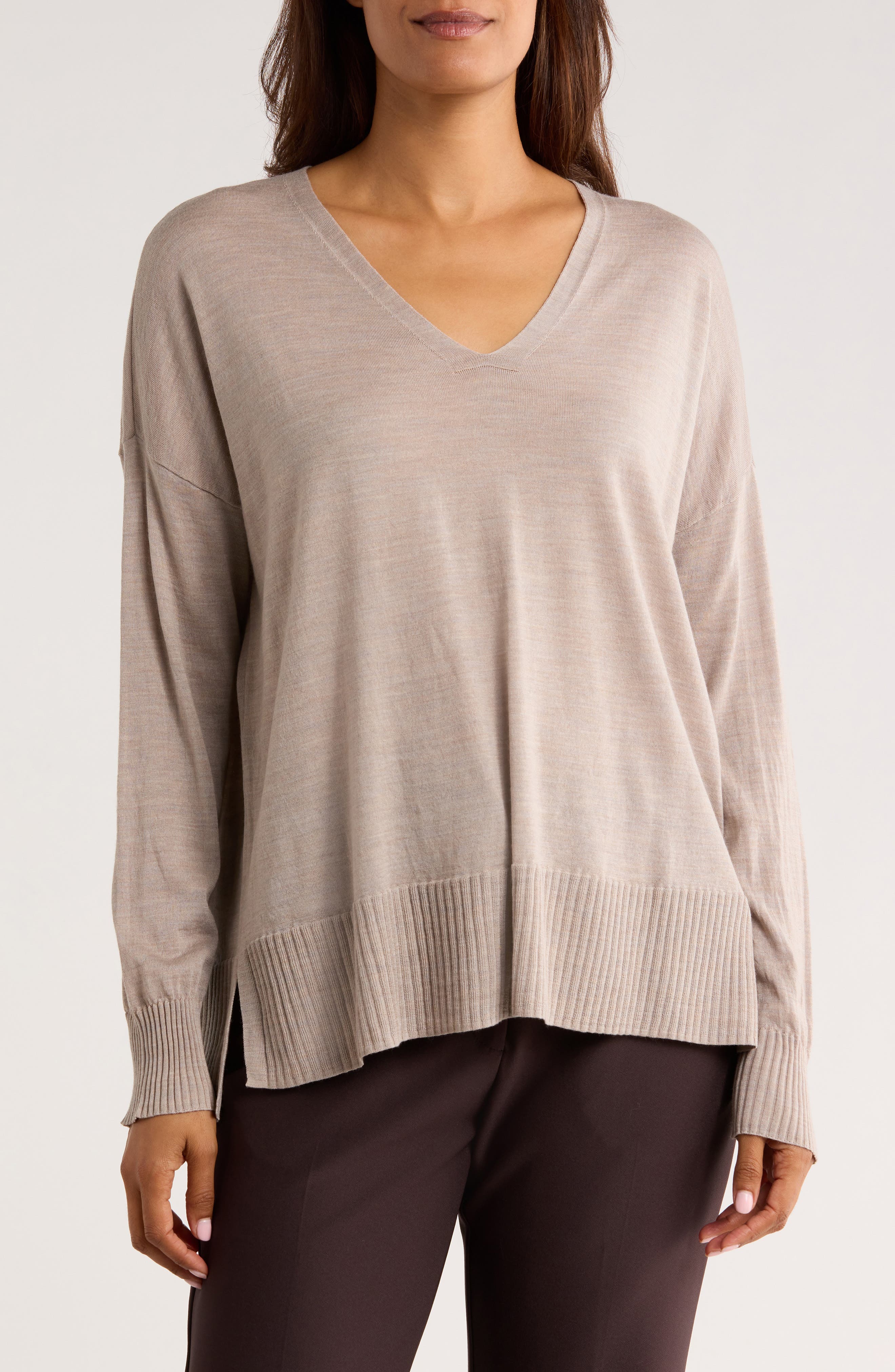 Eileen Fisher V-Neck Wool Sweater