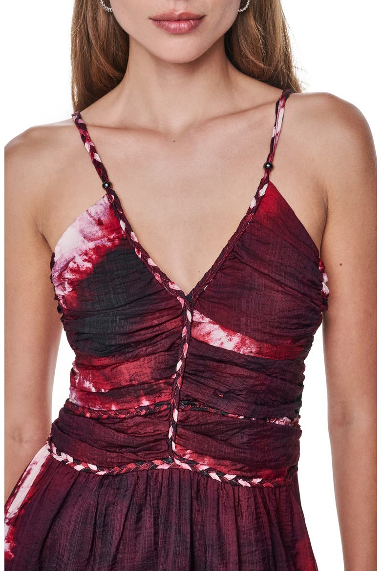 Braided Print Voile Midi Dress, Alternate, color, FIREWORK TIEDYE
