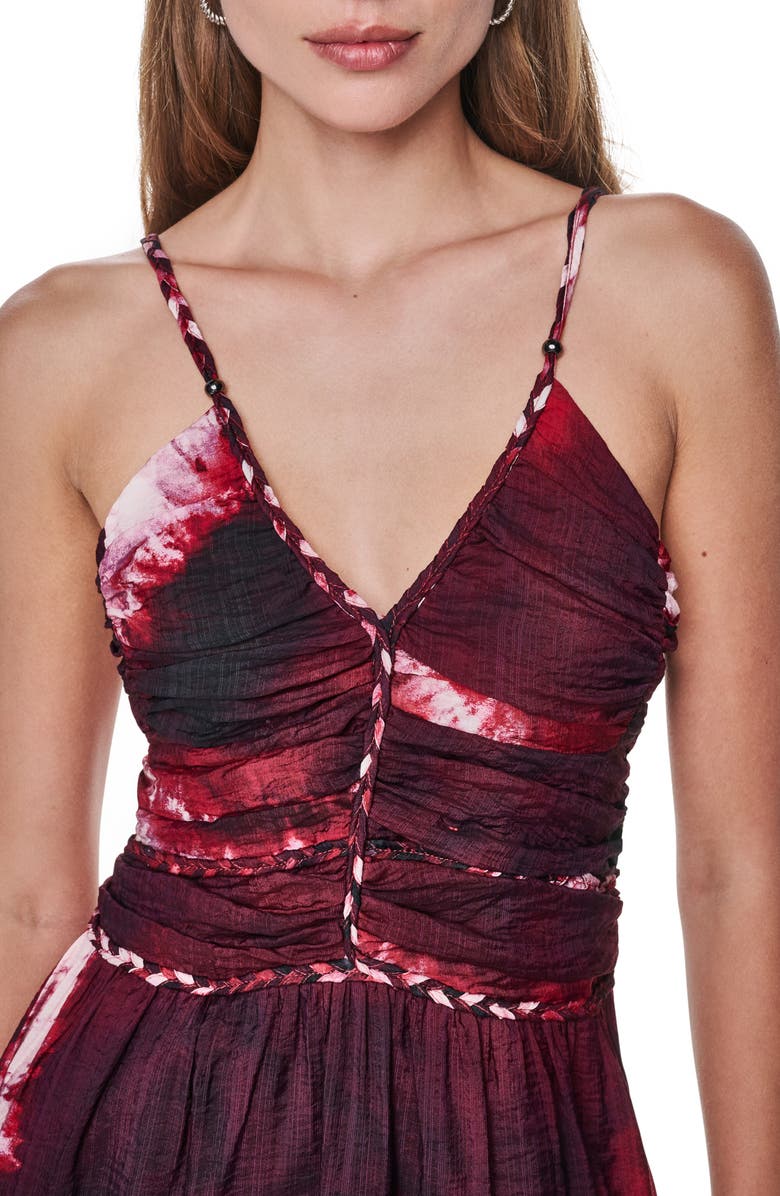 DKNY Braided Print Voile Midi Dress, Alternate, color, Firework Tiedye