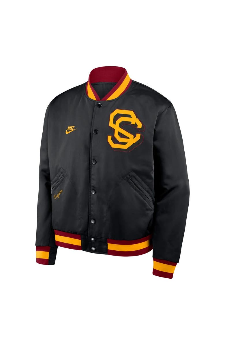 Nike Men's Nike Black USC Trojans Legacy Full-Snap Bomber Jacket, Alternate, color, Black