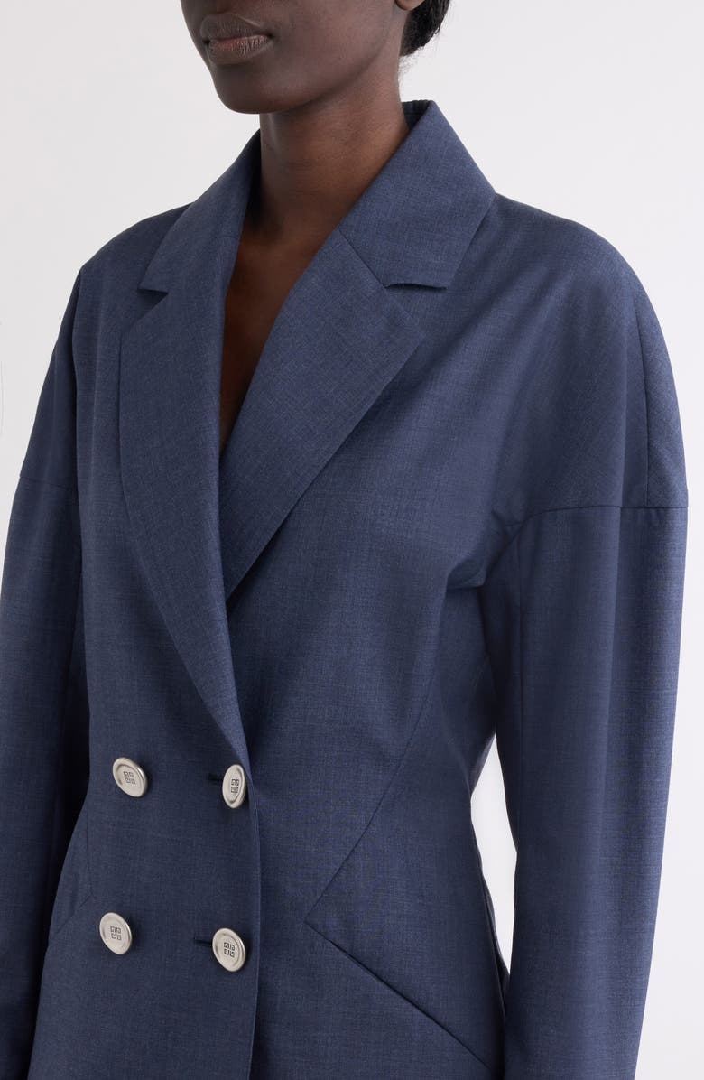 Hourglass Single Breasted Wool Grain de Poudre Blazer