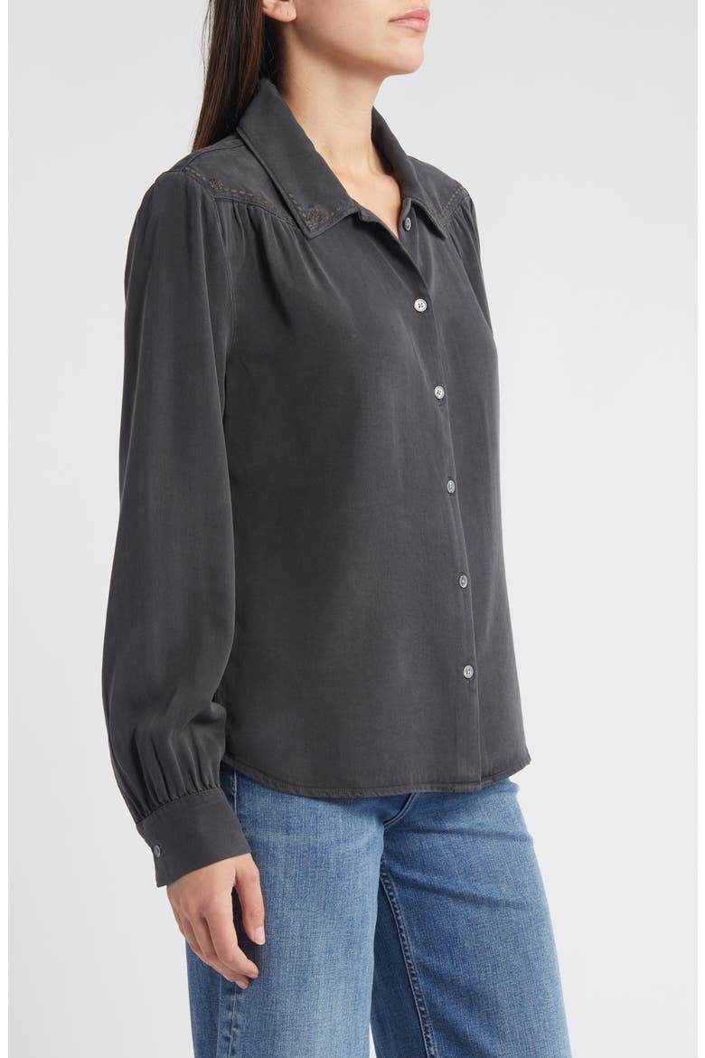 Embroidered Button-Up Shirt, Alternate, color, GREY PAVEMENT