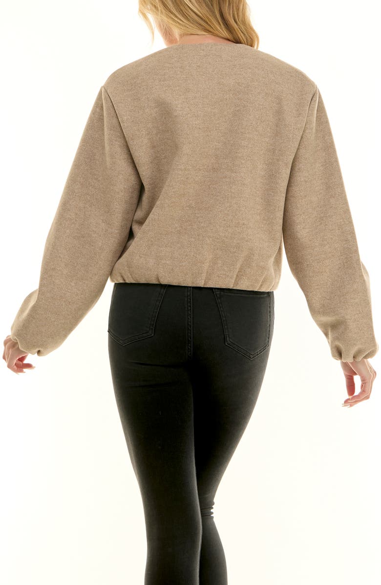 Socialite Bubble Hem Crop Jacket, Alternate, color, Oatmeal
