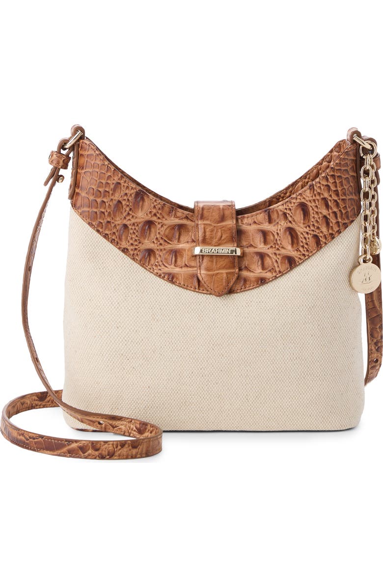 Brahmin Small Gwynne Canvas & Leather Crossbody Bag, Main, color,