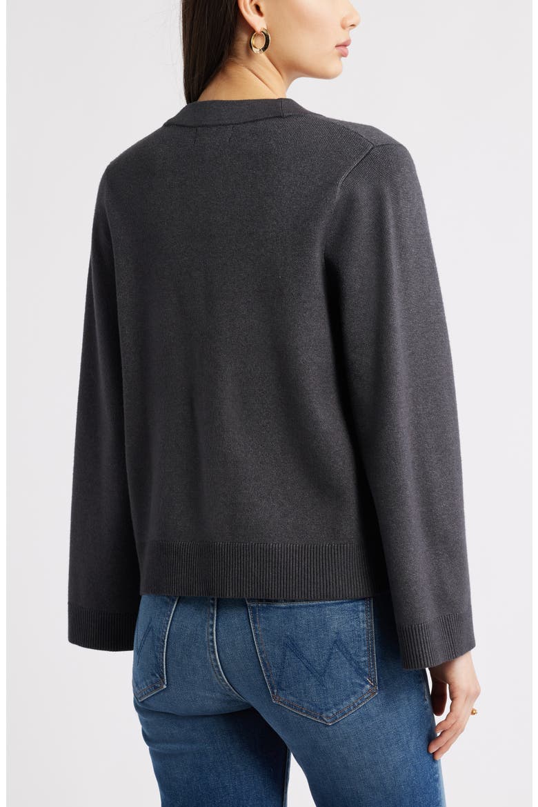 Wide Sleeve Cardigan, Alternate, color, GREY DARK CHARCOAL HEATHER