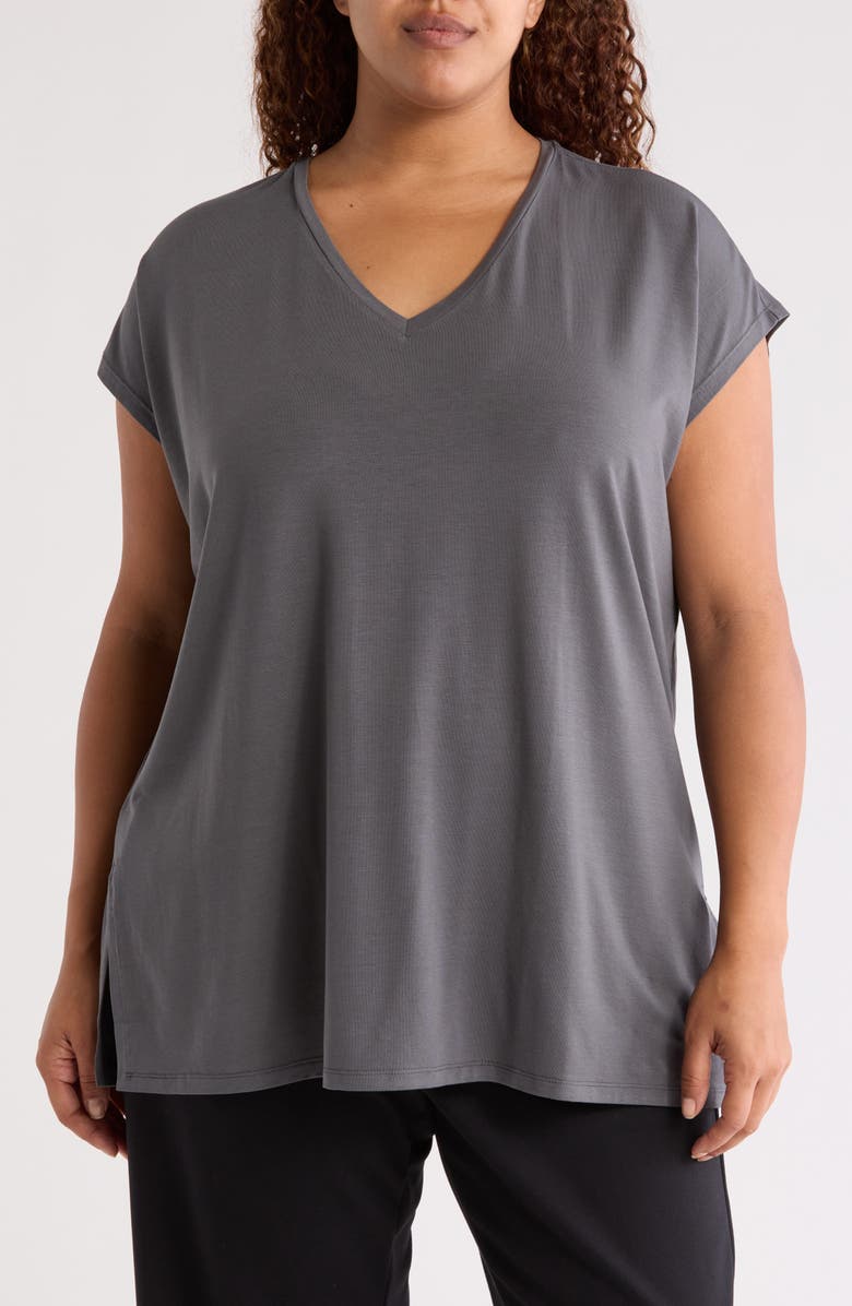 Eileen Fisher V-Neck Tencel<sup>®</sup> Lyocell T-Shirt, Main, color,