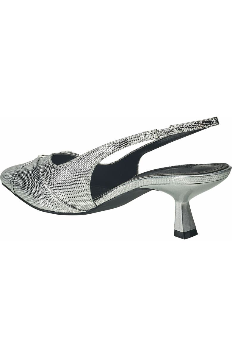 French Connection Buckles Slingback Kitten Heel, Alternate, color, Silver