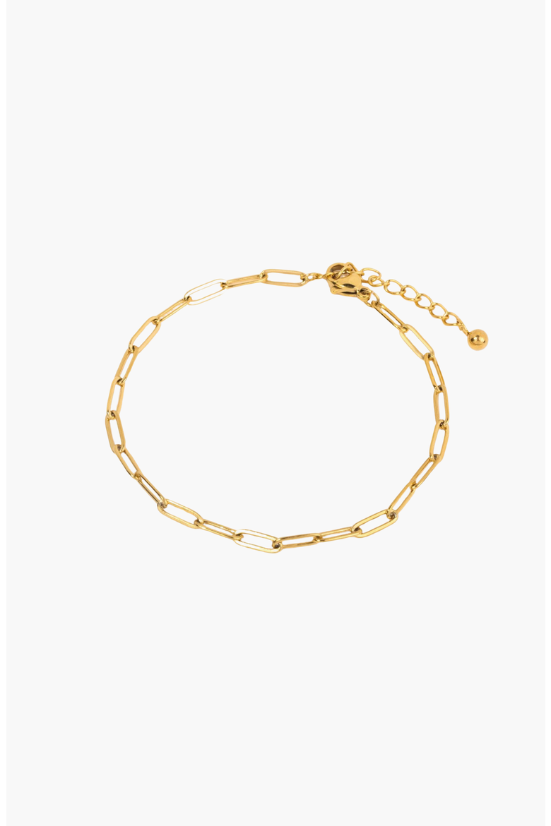 Paperclip Link Bracelet, Main, color, Gold