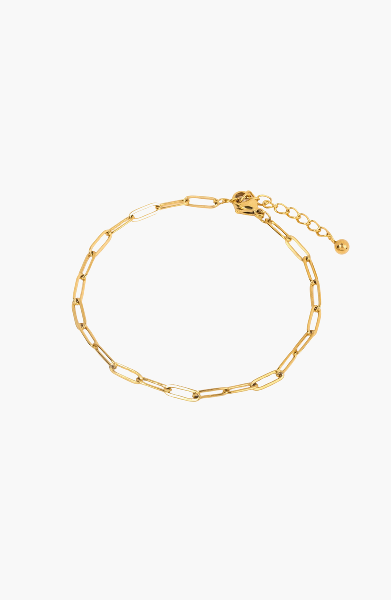 Little Sky Stone Paperclip Link Bracelet, Main, color, Gold