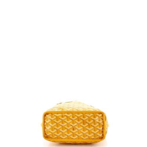 Pre-owned Goyard Goyard Anjou Reversible Tote Coated Canvas Mini In Yellow
