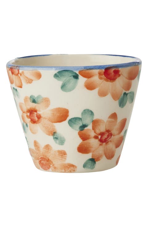 Set of 6 Hand-Painted Ceramic Espresso Cups