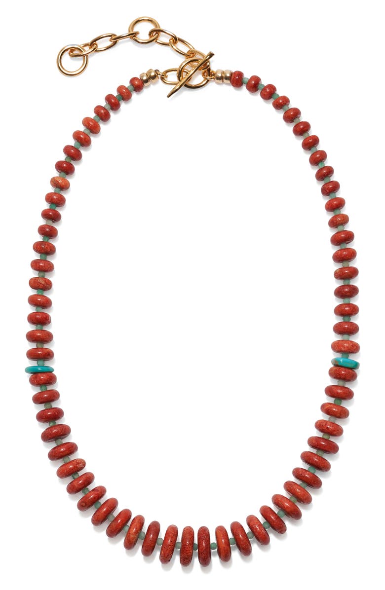 Lizzie Fortunato Paros Beaded Toggle Necklace, Main, color, Red