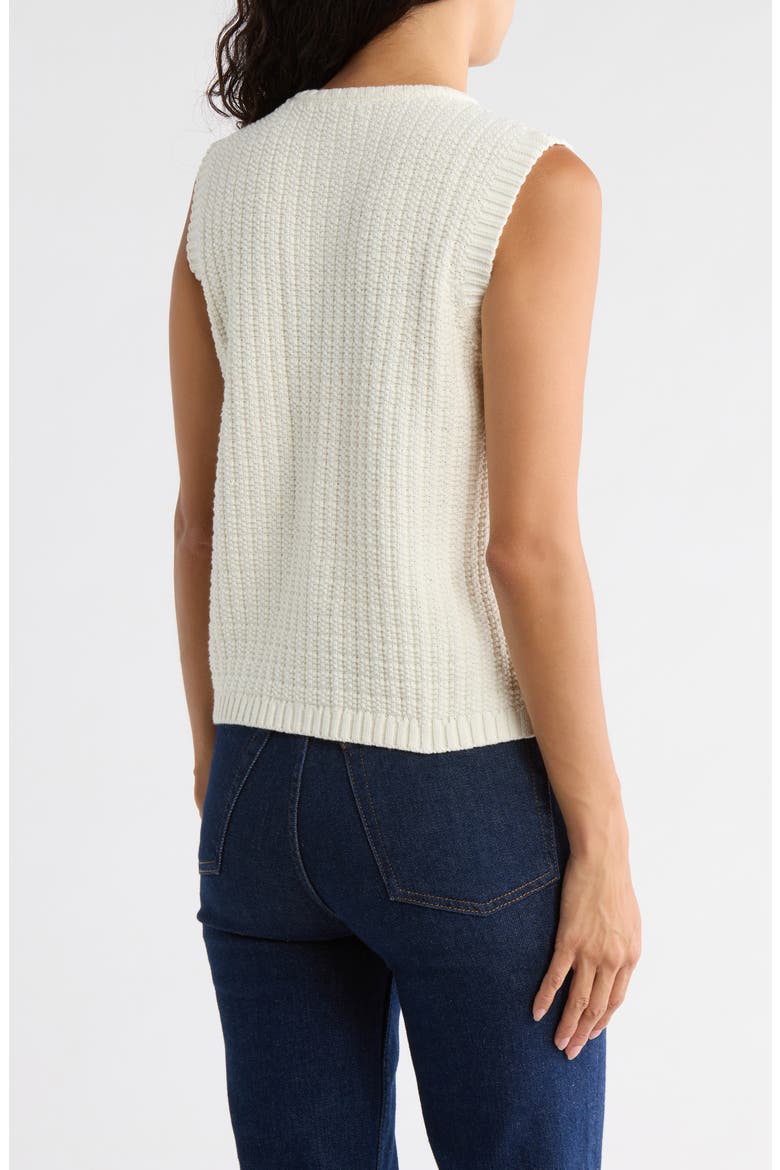 Pru Sleeveless Cotton Blend Sweater Vest, Alternate, color, WHITE