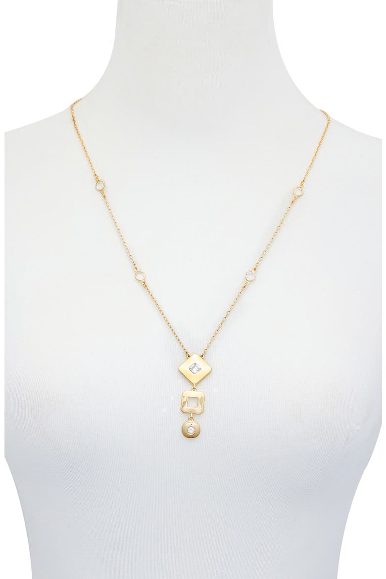 Crystal Station Pendant Necklace, Alternate, color, GOLD TONE
