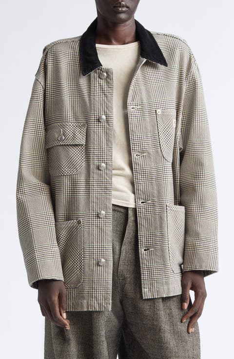 Glen Plaid Relaxed Fit Chore Jacket