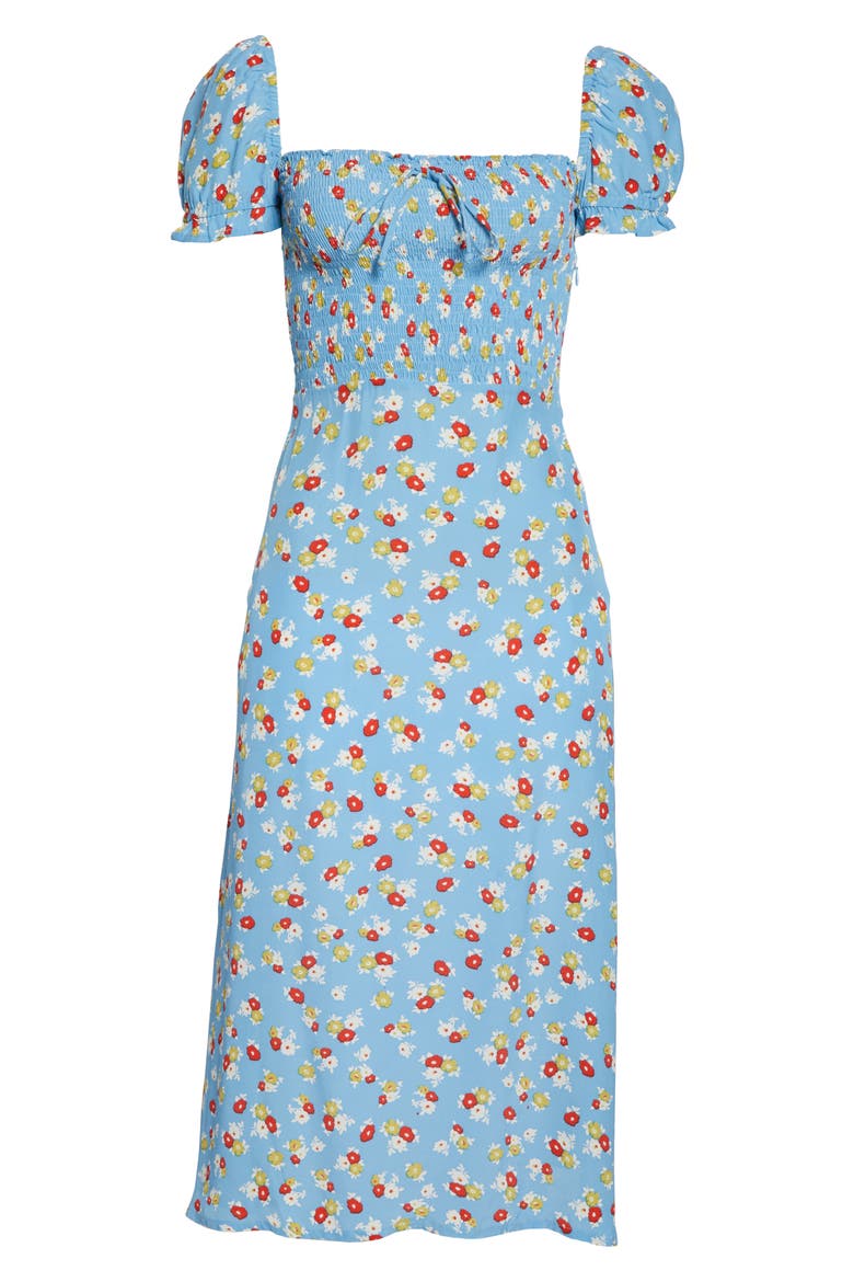 Castilo Jasmin Midi Dress, Alternate, color, JASMIN FLORAL PRINT - BLUE