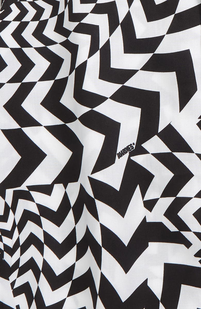 Boardies Kids' Hypnotic Print Button-Up Shirt, Alternate, color, Black White