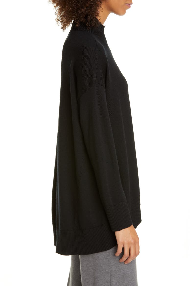 Oversize Mock Neck Sweater, Alternate, color, DNUBLACK