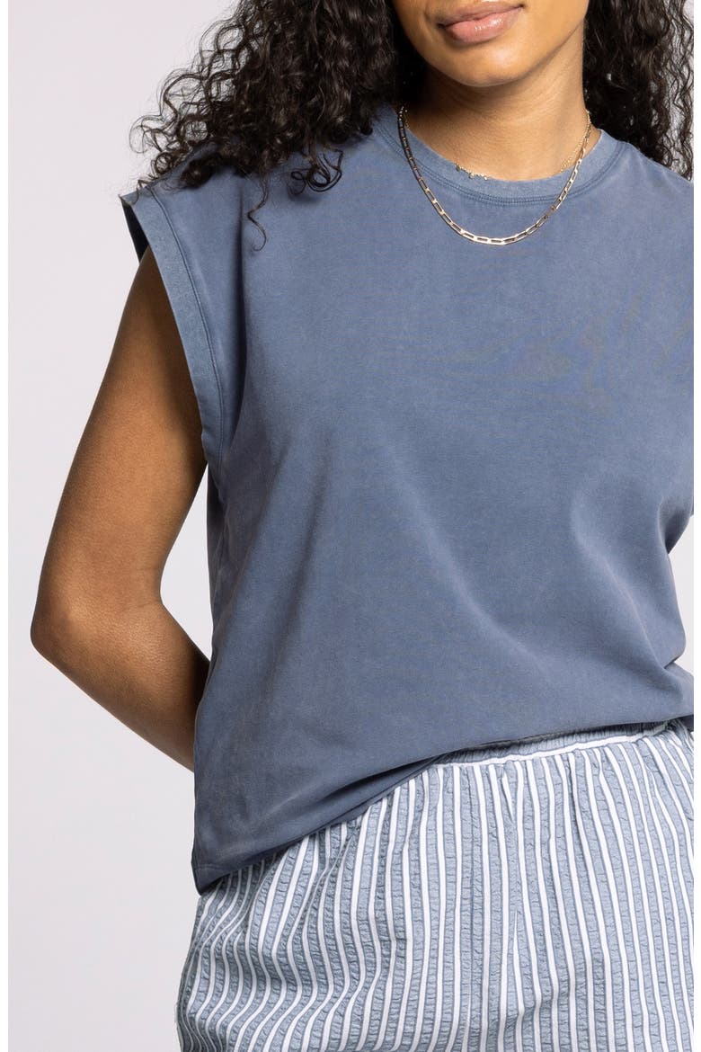 Juno Stretch Cotton Tank Top, Alternate, color, VINTAGE INDIGO