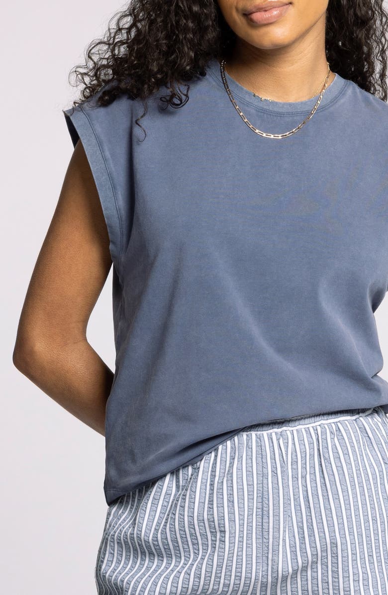 Thread & Supply Juno Stretch Cotton Tank Top, Alternate, color, Vintage Indigo