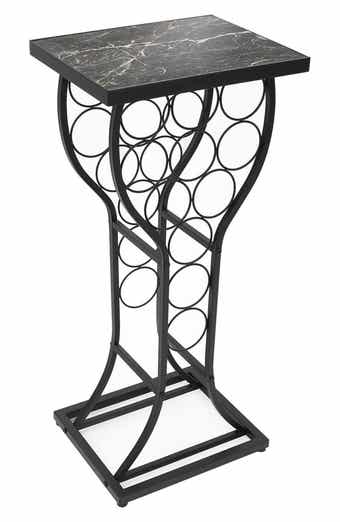 SORBUS Black Marble Finish Wine Storage Display Rack