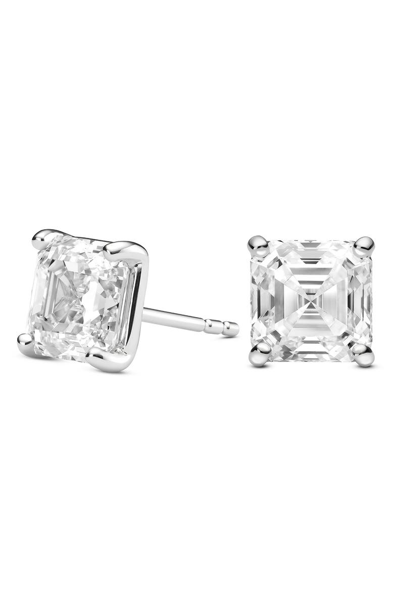 LIGHTBOX 4-Carat Asscher Cut Lab Grown Diamond Stud Earrings, Alternate, color, 