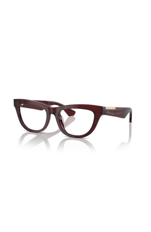 Burberry 52mm Rectangle Optical Glasses In Red