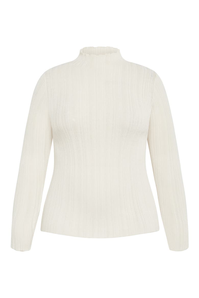 Crinkle Mock Neck Sweater, Alternate, color, CREAM