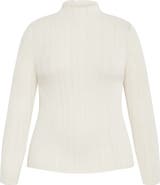 City Chic Crinkle Mock Neck Sweater
