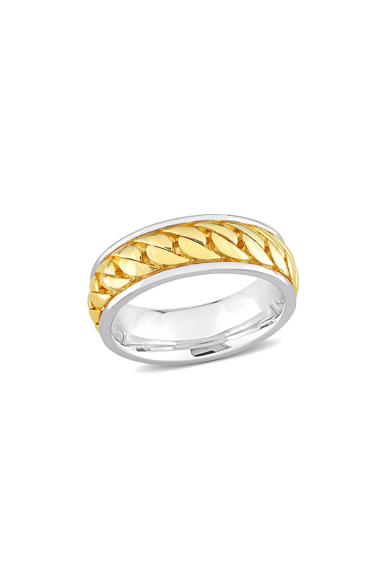 Sterling Silver Chain Link Ring, Main, color, YELLOW/SILVER