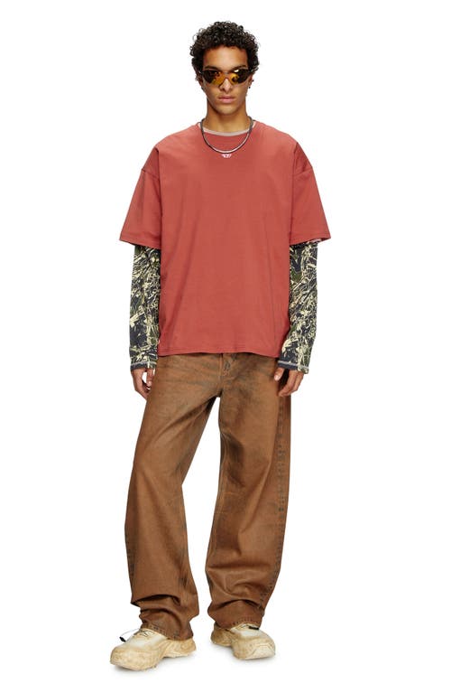 Diesel T-shirt With Embroidered D Patch In Red