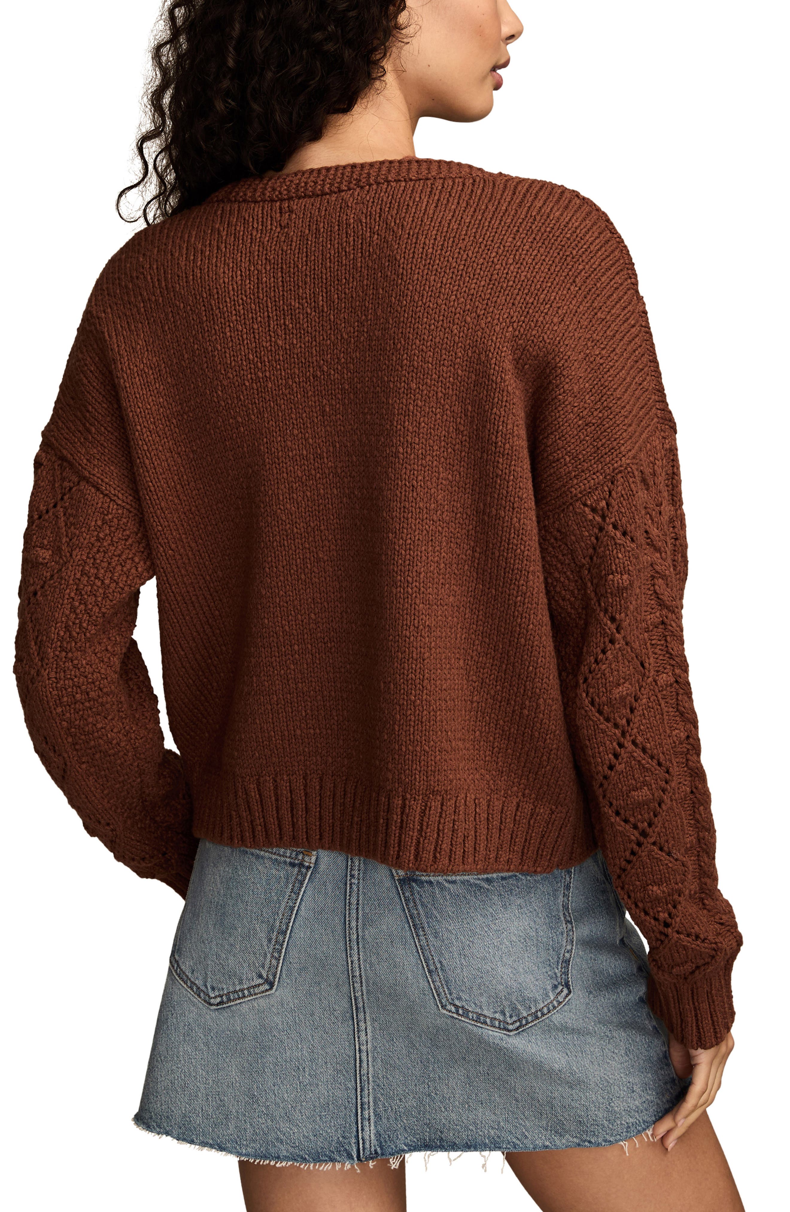 Crop Cable Knit Cardigan - image 2