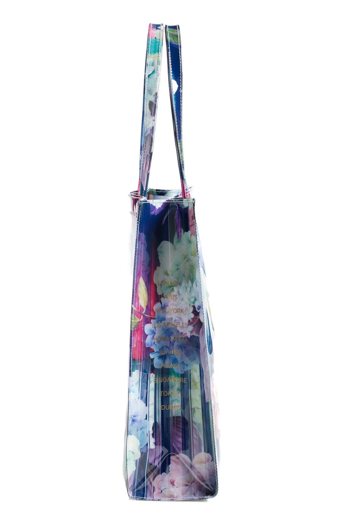'Danacon - Large Hydrangea Haze Icon' Tote, Alternate, color, NAVY