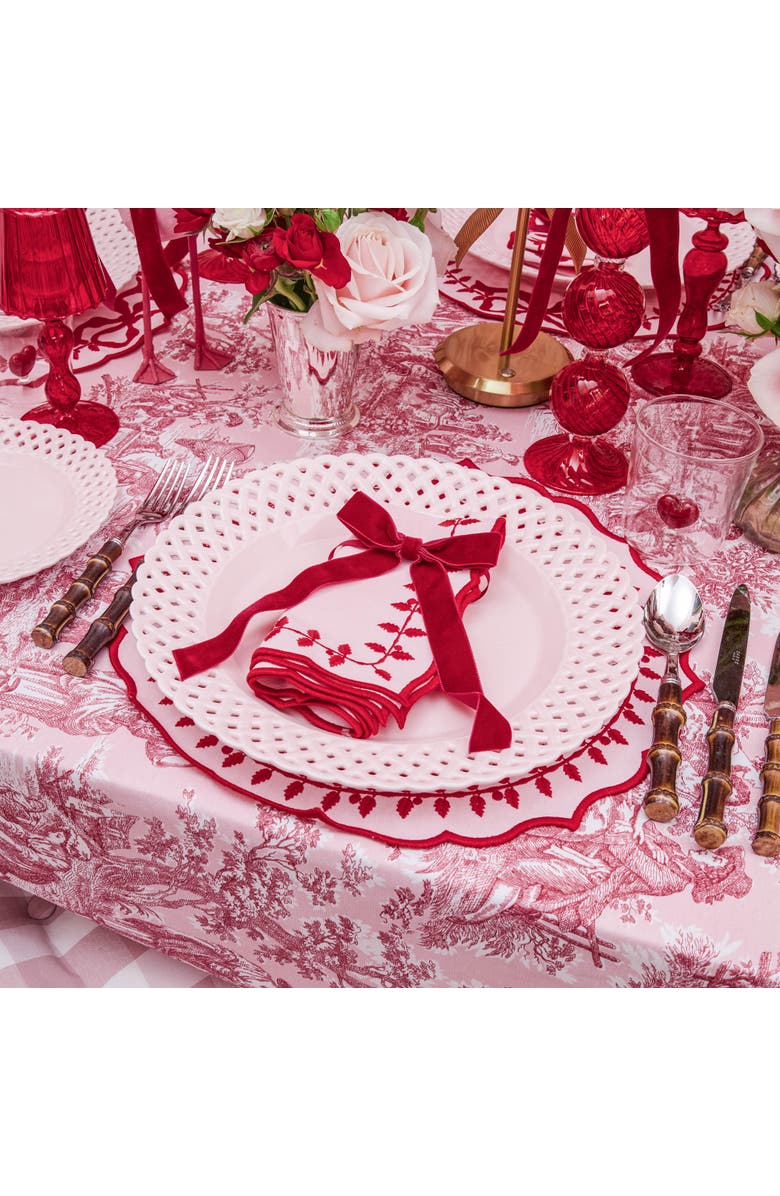 Mrs. Alice Isla Toile Tablecloth, Alternate, color, Pink