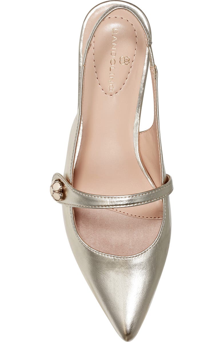 Bandolino Aubriana Slingback Mary Jane Pointed Toe Flat, Alternate, color, Gol01