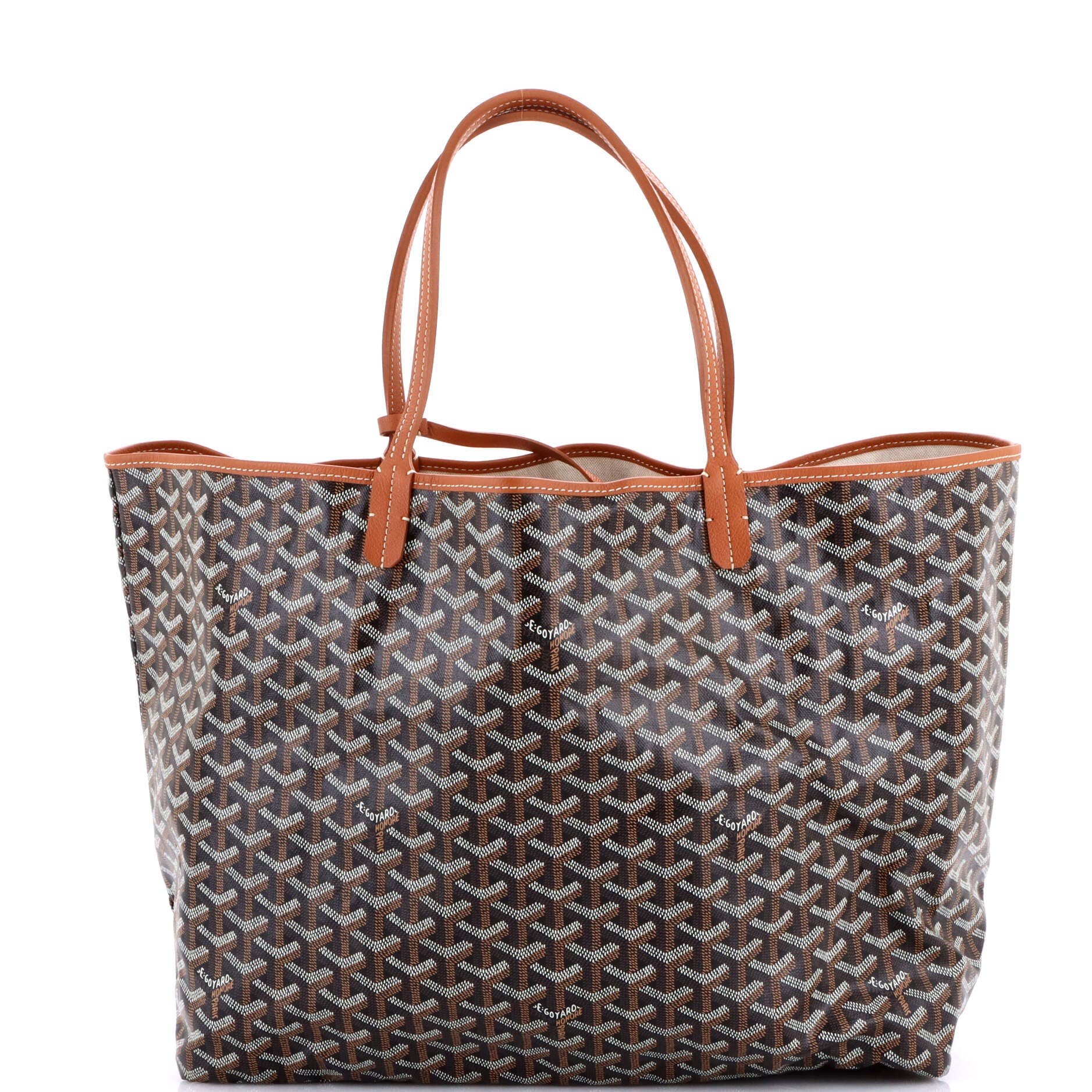 Pre-Owned Goyard Saint Louis Tote Coated Canvas GM, Main, color, Brown