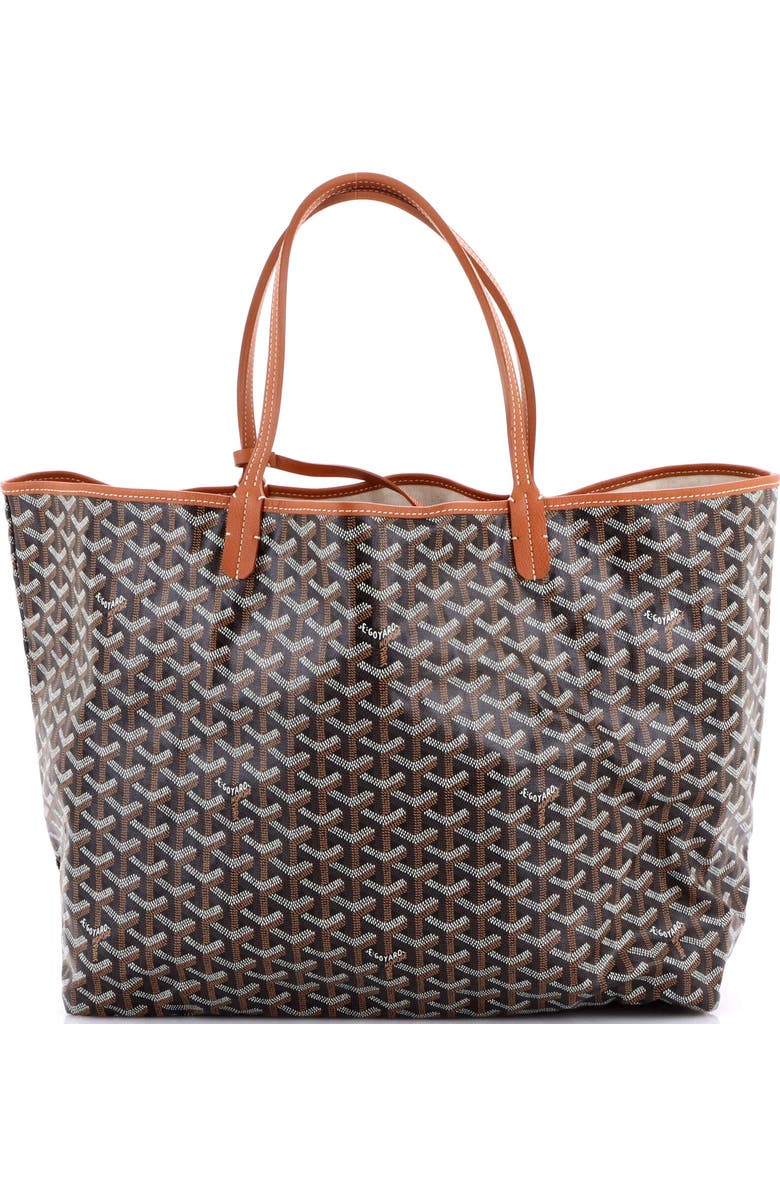 Pre-Owned Goyard Saint Louis Tote Coated Canvas GM, Main, color, Brown