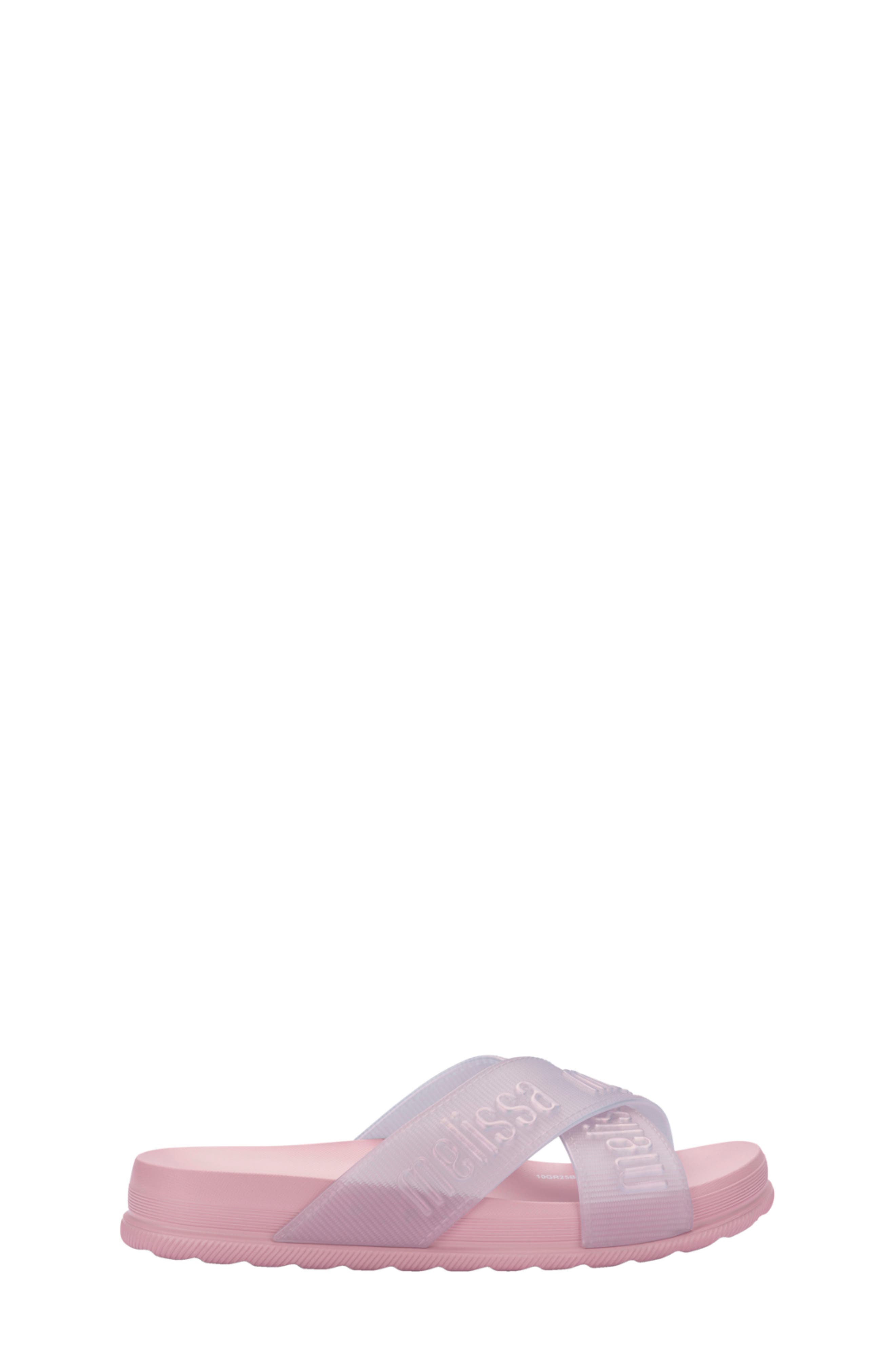 Kids' Cozy Cross Strap Slide Sandal, Alternate, color, PINK/ PEARLY