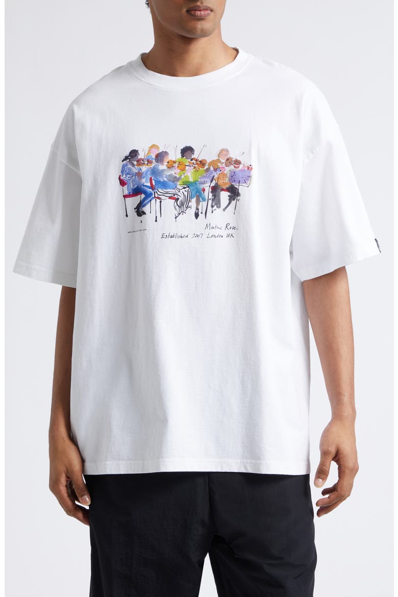 Short Sleeve Oversize Graphic T-Shirt, Main, color, WHITE