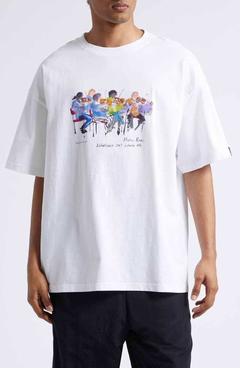 Martine Rose Short Sleeve Oversize Graphic T-Shirt, Main, color, White