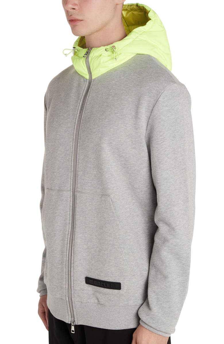Moncler Zip Front Hooded Sweatshirt, Alternate, color,
