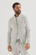 Brunello Cucinelli Cashmere double knit cardigan with zipper and logo