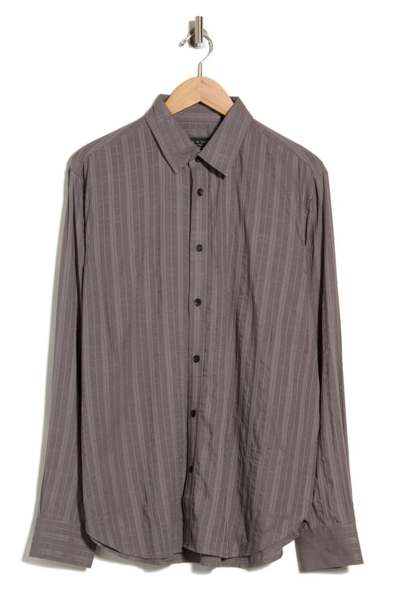Giffin Plaid Long Sleeve Button-Up Shirt, Main, color, MED GREY