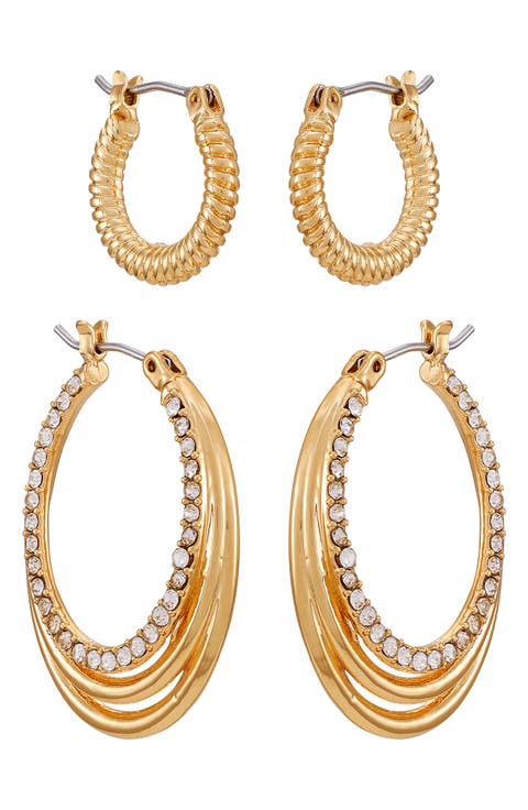 Set of Two Hoop Earrings