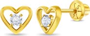 In Season Jewelry 14k Diamond Centered Girl Earrings