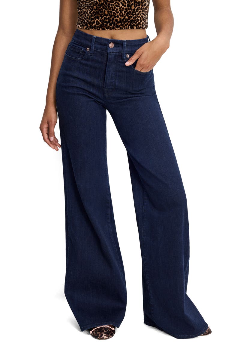 Good Waist High Waist Palazzo Jeans, Main, color, INDIGO1153