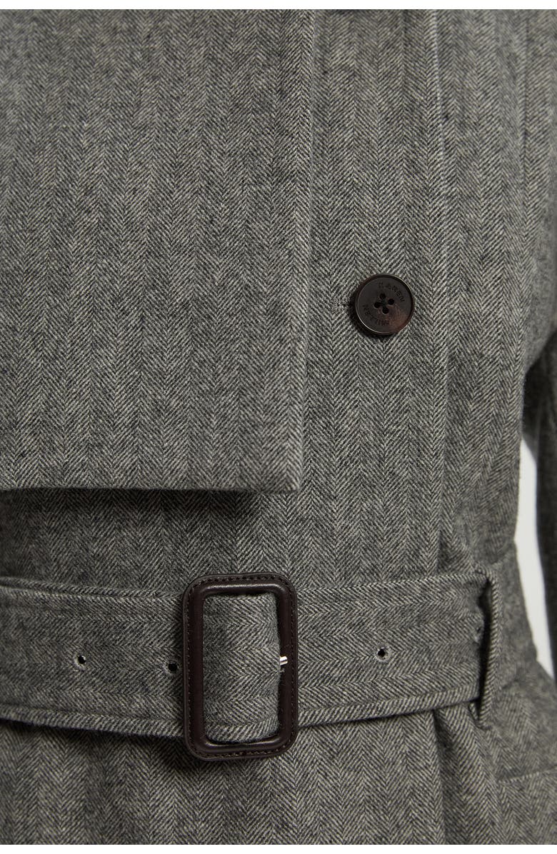 Karen Millen Herringbone Tailored Maxi Coat, Alternate, color, Grey