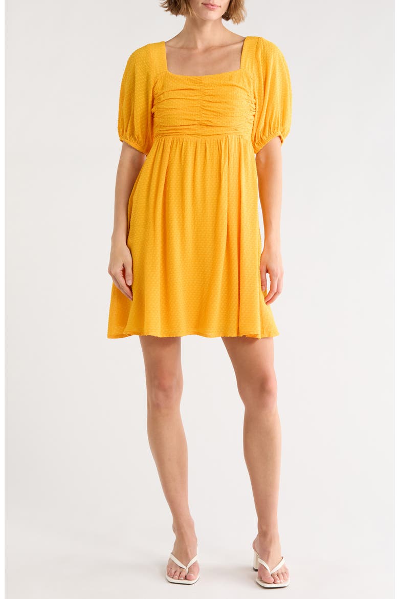 Emy Puff Sleeve Fit & Flare Dress, Main, color, MANGUE