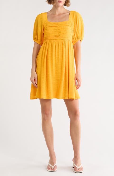 Emy Puff Sleeve Fit & Flare Dress