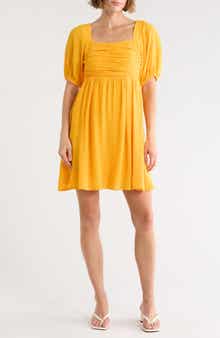 Emy Puff Sleeve Fit & Flare Dress